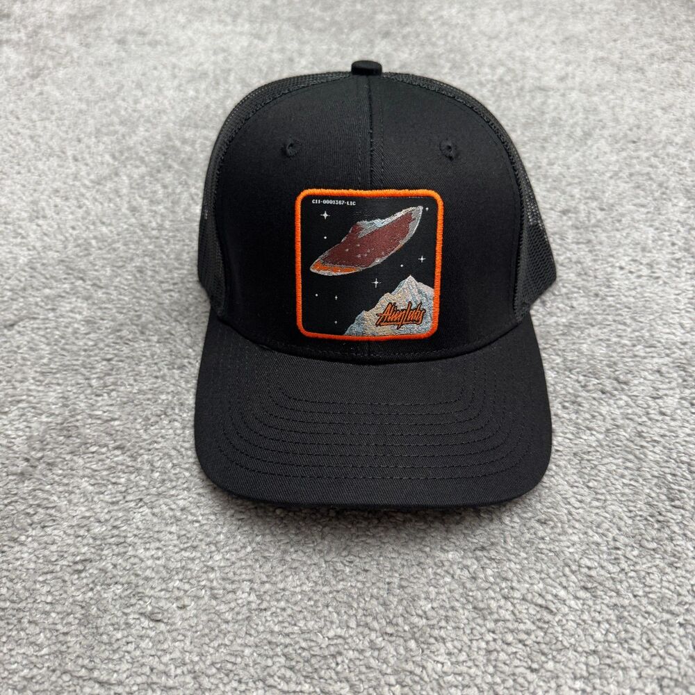 Alien Labs UFO Mountain Patch Truck Snapback Cap Hat Mens OS Black Mesh Back